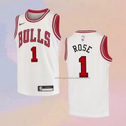 Camiseta Nino Chicago Bulls Derrick Rose NO 1 Association Blanco