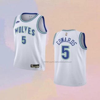 Camiseta Nino Minnesota Timberwolves Anthony Edwards NO 5 Classic 2023-24 Blanco