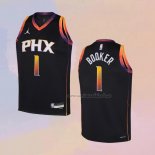 Camiseta Nino Phoenix Suns Devin Booker NO 1 Statement 2022-23 Negro