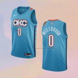 Camiseta Oklahoma City Thunder Russell Westbrook NO 0 Ciudad 2018-19 Azul