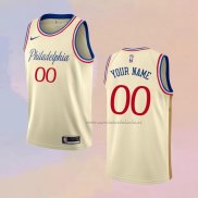 Camiseta Philadelphia 76ers Personalizada Ciudad 2019-20 Crema