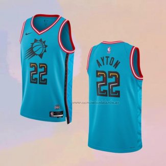 Camiseta Phoenix Suns Deandre Ayton NO 22 Ciudad 2022-23 Azul