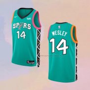 Camiseta San Antonio Spurs Blake Wesley NO 14 Ciudad 2022-23 Verde