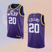 Camiseta Utah Jazz John Collins NO 20 Classic 2023-24 Violeta