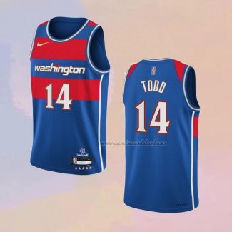 Camiseta Washington Wizards Isaiah Todd NO 14 Ciudad 2021-22 Azul