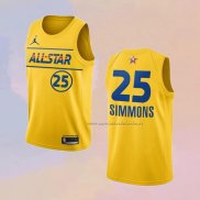 Camiseta All Star 2021 Philadelphia 76ers Ben Simmons NO 25 Oro