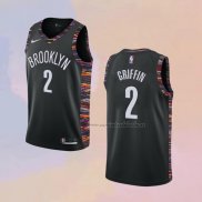 Camiseta Brooklyn Nets Blake Griffin NO 2 Ciudad Negro