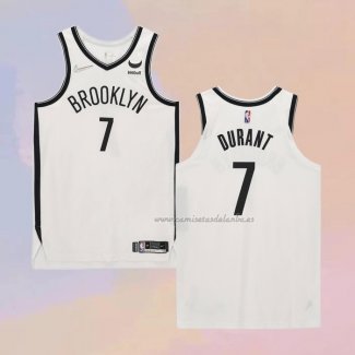 Camiseta Brooklyn Nets Kevin Durant NO 7 Association Autentico Blanco