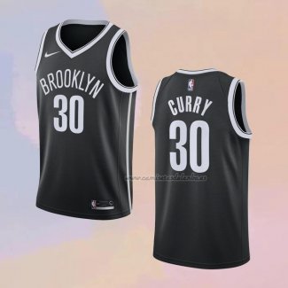 Camiseta Brooklyn Nets Seth Curry NO 30 Icon 2021-22 Negro