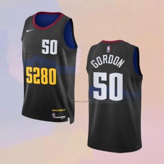 Camiseta Denver Nuggets Aaron Gordon NO 50 Ciudad 2023-24 Negro