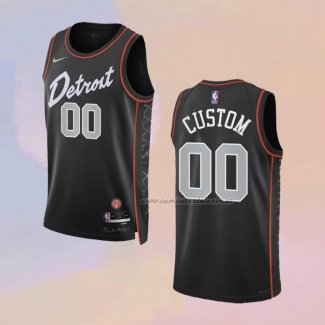 Camiseta Detroit Pistons Personalizada Ciudad 2023-24 Negro