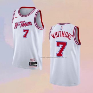 Camiseta Houston Rockets Cam Whitmore NO 7 Ciudad 2023-24 Blanco