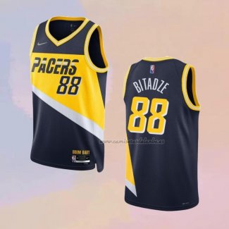 Camiseta Indiana Pacers Goga Bitadze NO 88 Ciudad 2021-22 Azul