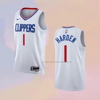 Camiseta Los Angeles Clippers James Harden NO 1 Association Blanco