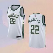 Camiseta Milwaukee Bucks Khris Middleton NO 22 Association Blanco