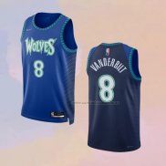 Camiseta Minnesota Timberwolves Jarred Vanderbilt NO 8 Ciudad 2021-22 Azul