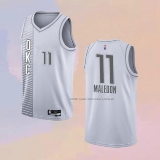 Camiseta Oklahoma City Thunder Theo Maledon NO 11 Ciudad 2021-22 Blanco