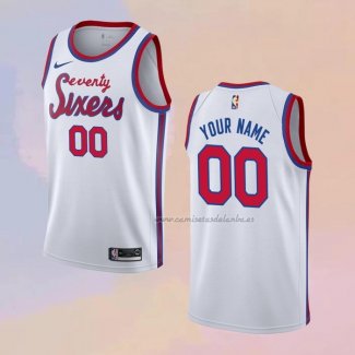 Camiseta Philadelphia 76ers Personalizada Hardwood Classic Blanco