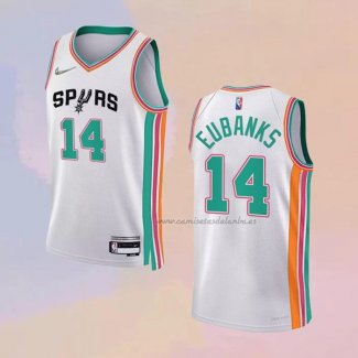 Camiseta San Antonio Spurs Drew Eubanks NO 14 Ciudad 2021-22 Blanco