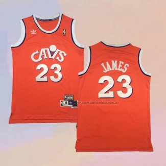 Camiseta Cleveland Cavaliers LeBron James NO 23 Retro Naranja