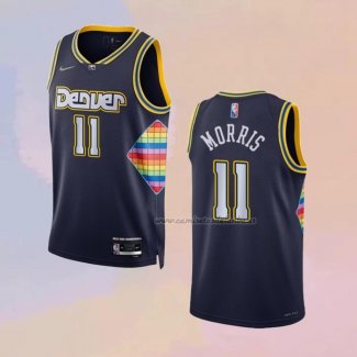 Camiseta Denver Nuggets Monte Morris NO 11 Ciudad 2021-22 Azul