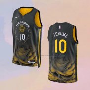 Camiseta Golden State Warriors Ty Jerome NO 10 Ciudad 2022-23 Negro