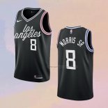 Camiseta Los Angeles Clippers Marcus Morris Sr. NO 8 Ciudad 2022-23 Negro