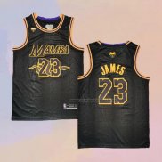 Camiseta Los Angeles Lakers Lebron James NO 23 Black Mamba Negro