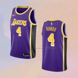 Camiseta Los Angeles Lakers Rajon Rondo NO 4 Statement 2021-22 Violeta