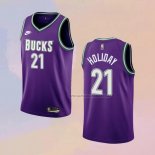 Camiseta Milwaukee Bucks Jrue Holiday NO 21 Classic 2022-23 Violeta