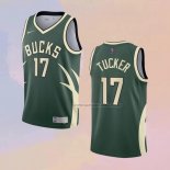 Camiseta Milwaukee Bucks P.J. Tucker NO 17 Earned 2020-21 Verde