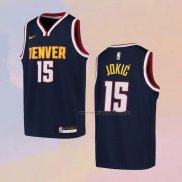 Camiseta Nino Denver Nuggets Nikola Jokic NO 15 Icon 2020-21 Azul