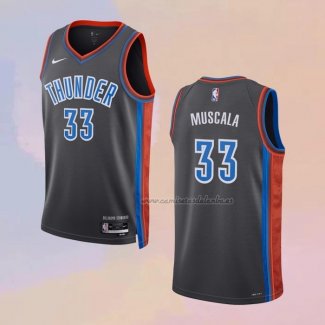 Camiseta Oklahoma City Thunder Mike Muscala NO 33 Ciudad 2022-23 Gris