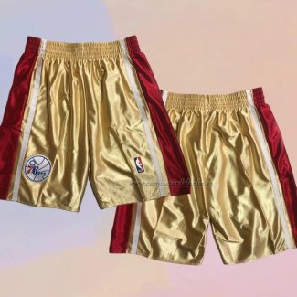 Pantalone Philadelphia 76ers Mitchell & Ness Oro