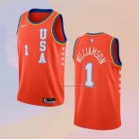 Camiseta 2020 Rising Star Zion Williamson USA Naranja