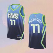 Camiseta Dallas Mavericks Luka Doncic NO 77 Ciudad Edition Azul