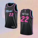 Camiseta Miami Heat Jimmy Butler NO 22 Ciudad 2018-19 Negro