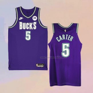 Camiseta Milwaukee Bucks Jevon Carter NO 5 Classic 2022-23 Violeta