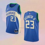 Camiseta Milwaukee Bucks Tyty Washington JR. NO 23 Ciudad 2023-24 Azul