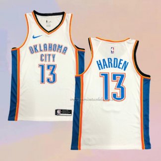 Camiseta Oklahoma City Thunder James Harden NO 13 Association Blanco