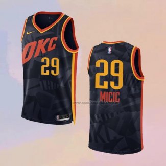 Camiseta Oklahoma City Thunder Vasilije Micic NO 29 Ciudad 2023-24 Negro