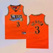 Camiseta Philadelphia 76ers Allen Iverson NO 3 Retro Naranja