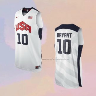 Camiseta USA 2012 Kobe Bryant NO 10 Blanco