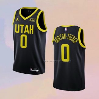 Camiseta Utah Jazz Talen Horton-Tucker NO 0 Statement 2022-23 Negro