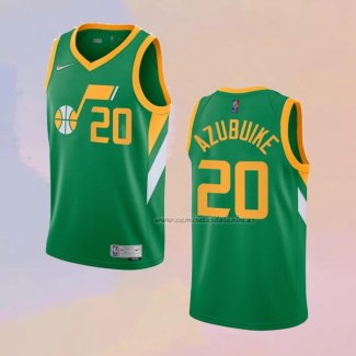 Camiseta Utah Jazz Udoka Azubuike NO 20 Earned 2020-21 Verde