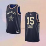 Camiseta All Star 2024 Denver Nuggets Nikola Jokic NO 15 Azul