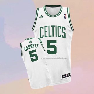 Camiseta Boston Celtics Kevin Garnett NO 5 Blanco