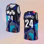 Camiseta Brooklyn Nets Cam Thomas NO 24 Ciudad 2023-24 Negro