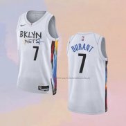 Camiseta Brooklyn Nets Kevin Durant NO 7 Ciudad 2022-23 Blanco