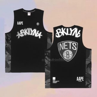 Camiseta Brooklyn Nets x AAPE Negro